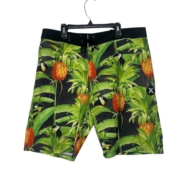 Hurley Phantom Swim Trunks Mens 32 Green Board Shorts Bathing Suit‎ - Picture 1 of 7